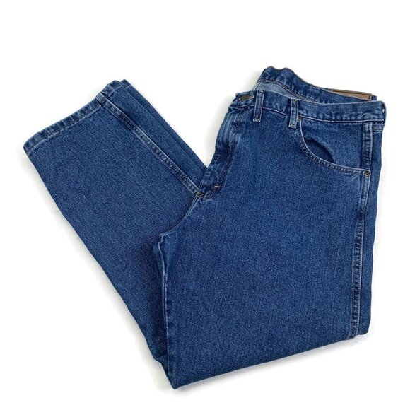 Wrangler Rugged Wear Relaxed Fit Work Jeans Antique Indigo 35001 AI Men's 44/30 - Picture 1 of 8